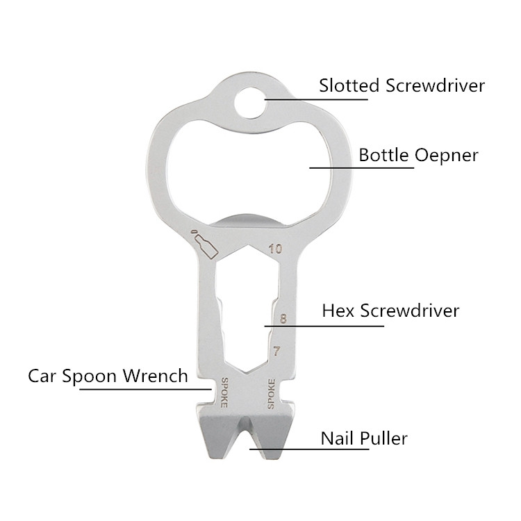 EDC Tools Multi-tool Key Ring Opener Nail Puller Survival Camping Gadget