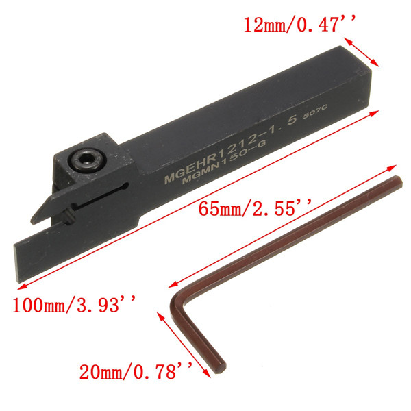 MGEHR1212-1.5 12x100 External Lathe Grooving Cut Off Tool Holder For MGMN150 1.5mm Width Insert