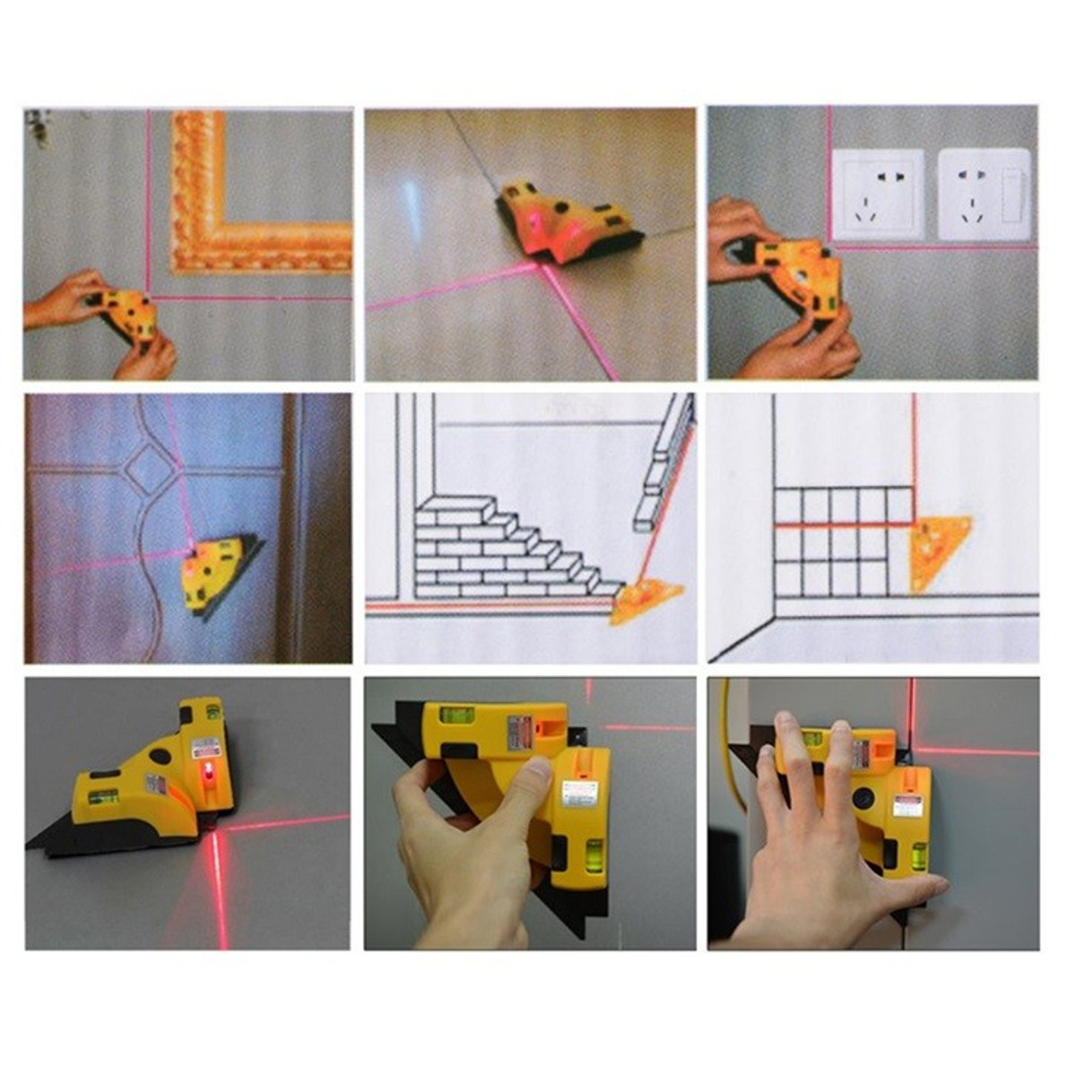 Right Angle 90 Degree Vertical Horizontal Laser Line Projection Square Level