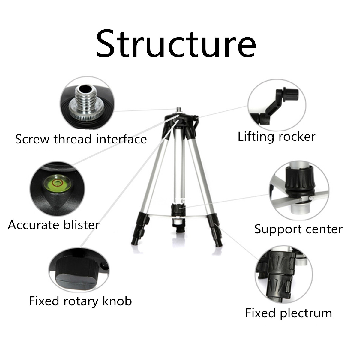 1.5M Universal Adjustable Alloy Tripod Stand Extension For Laser Air Level with Bag