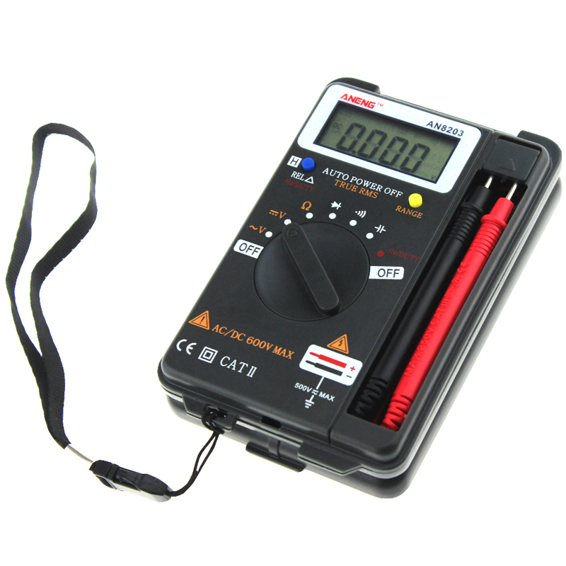 ANENG AN8203 4000 Counts True RMS Mini Digital Multimeter Voltage Resistance Frequency Capacitance Tester