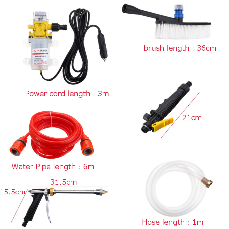 12V Portable 100W 160PSI High Pressure Electric Washer Wash Pump Set