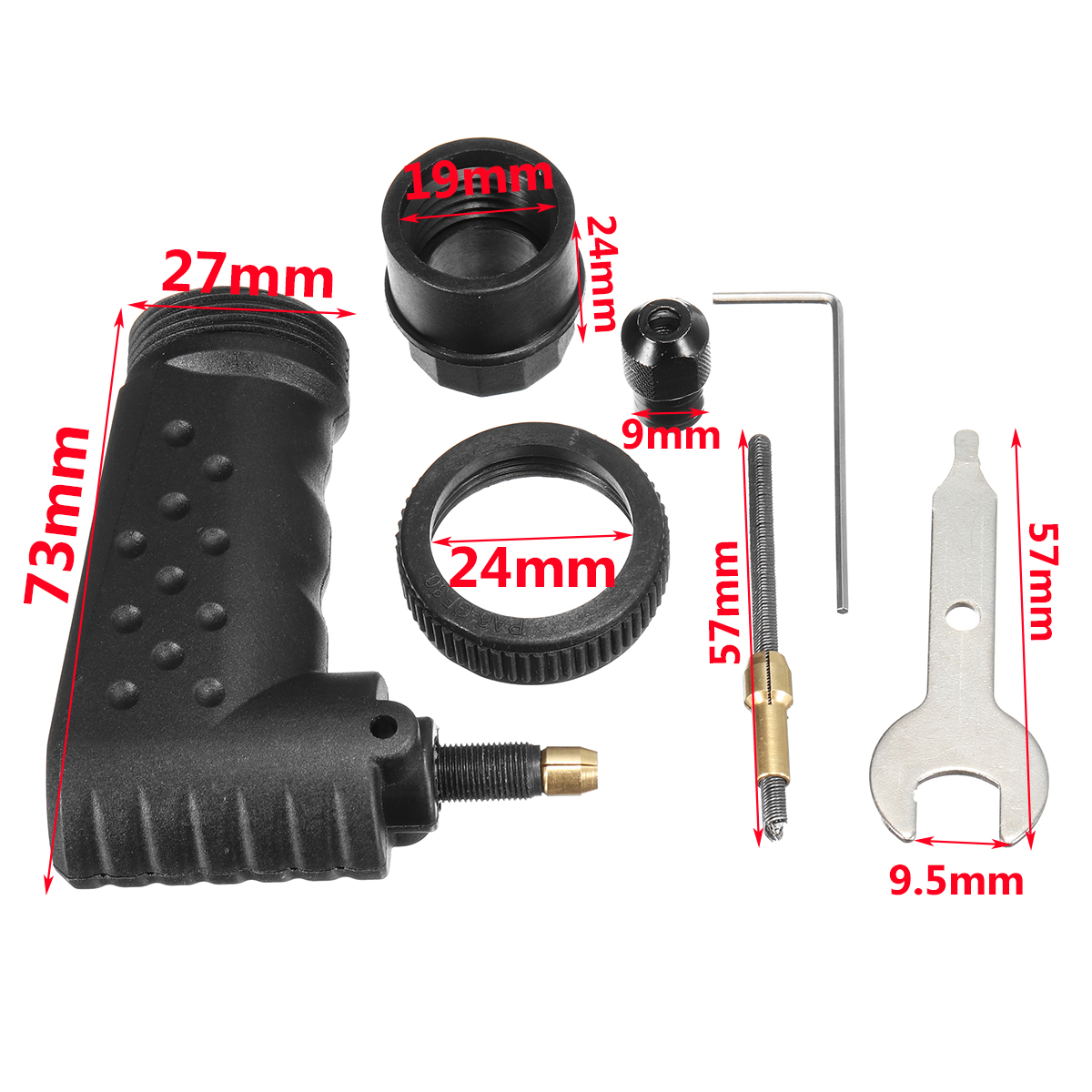 Right Angle Rotary Tool Adapter Attachment Right Angle Converter Kit for Dremel Electric Grinder