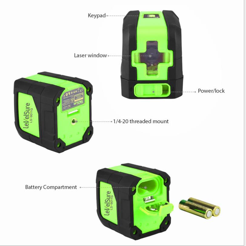 360?? Rotary 2 Line Laser Self Leveling Vertical Horizontal Level Green Measure Laser Level 