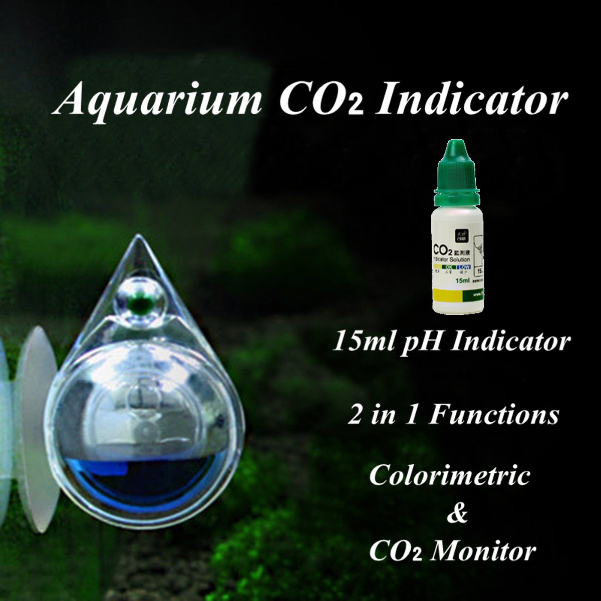 Aquarium Fish Tank Carbon Dioxide CO2 Monitor Ball Checker Tester PH Indicator