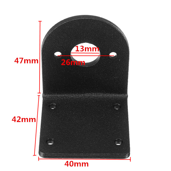 555 DC Motor Bracket Black L Shape Alloy Fixed Support Mounting Bracket