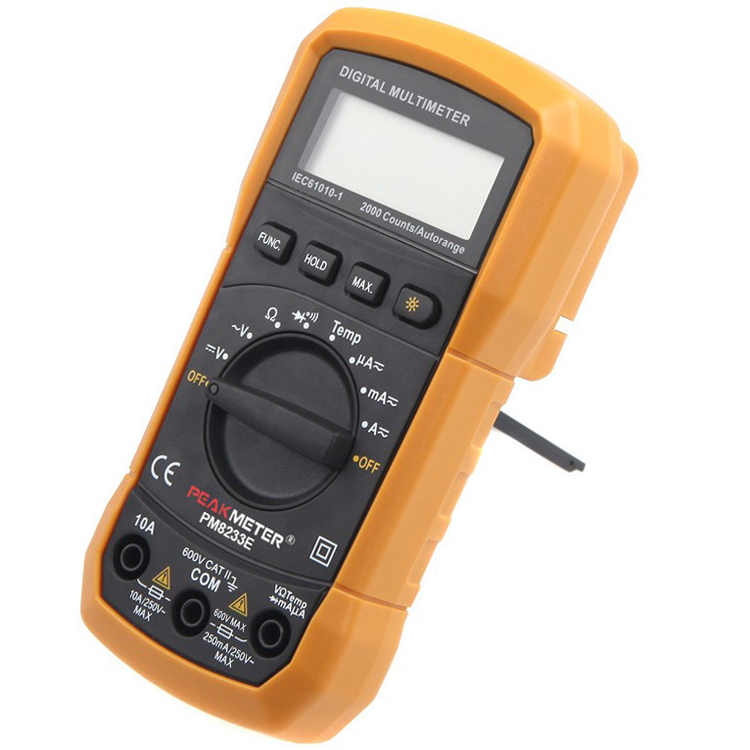 PEAKMETER MS8233E LCD Digital Auto Range Multimeter AC DC Ammeter Voltage Diode Continuity Tester 