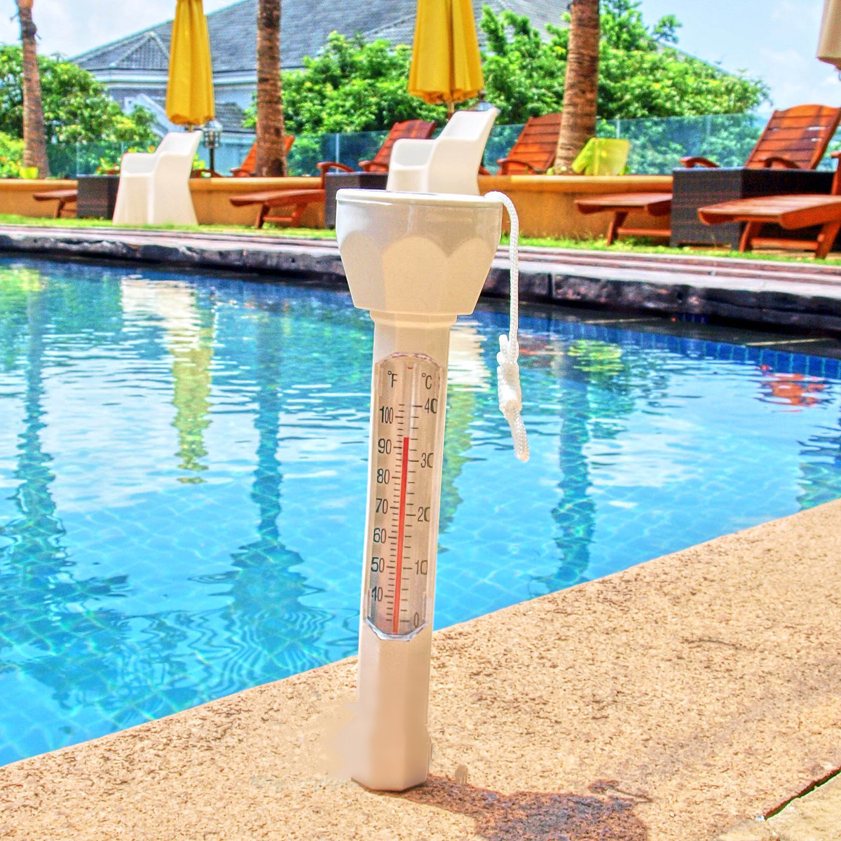 White Floating Water Swimming Pool Bath Spa Hot Tub Temperature Thermometer ??/?H