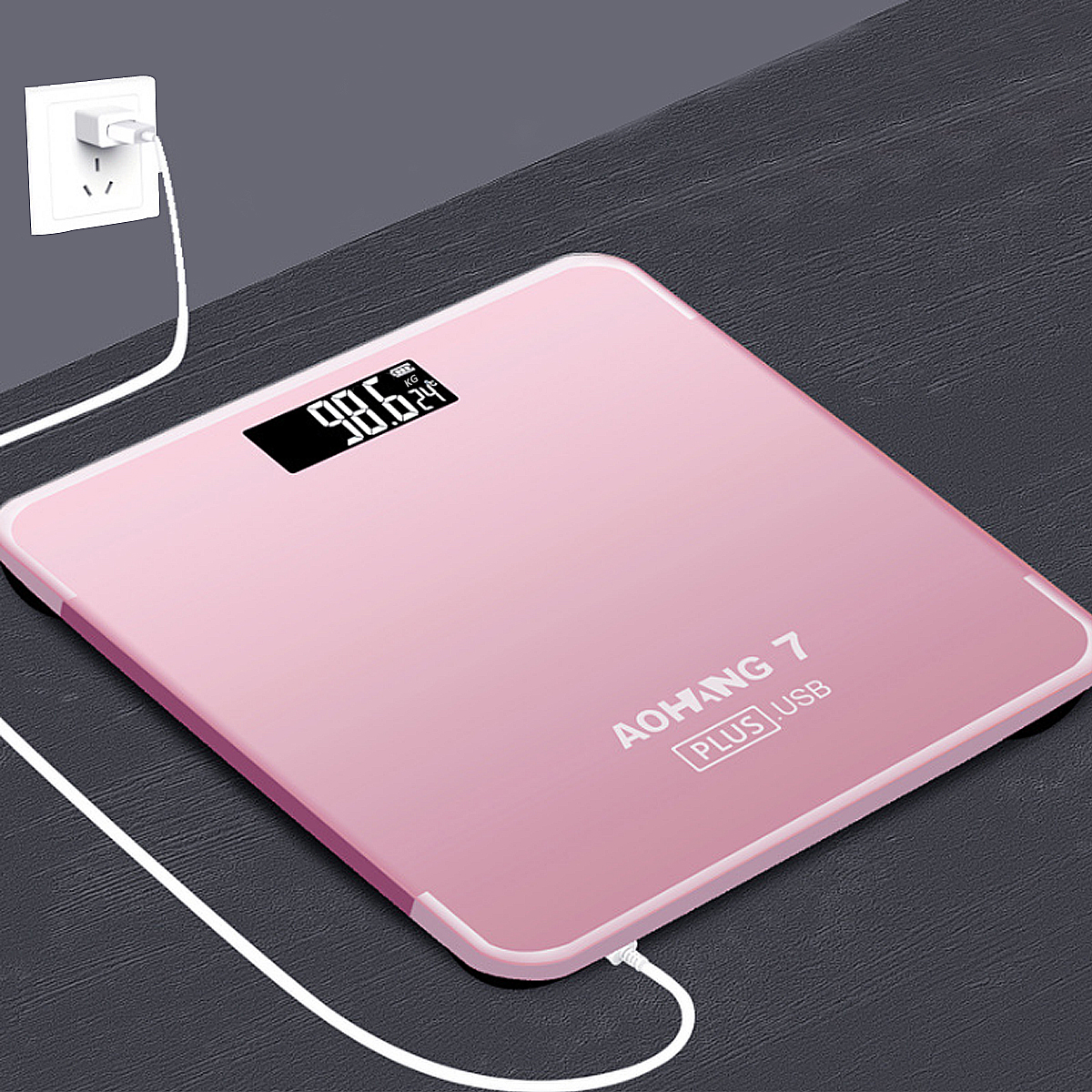 AOHANG 7 Plus USB Version 180kg LCD Electronic Digital Tempered Glass Body Weight Scale