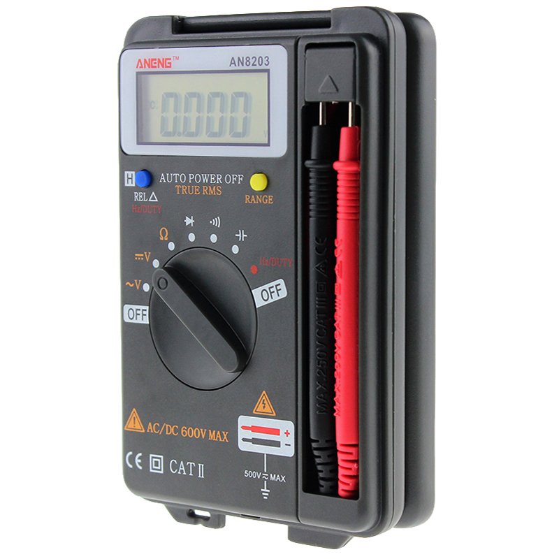 ANENG AN8203 4000 Counts True RMS Mini Digital Multimeter Voltage Resistance Frequency Capacitance Tester