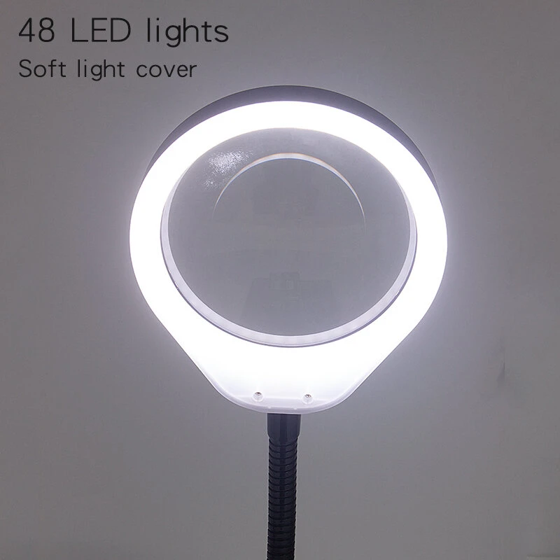 PD-032C 10X USB Magnifier Lamp | 48 LED Light with Metal Base for Inspection - Image 2