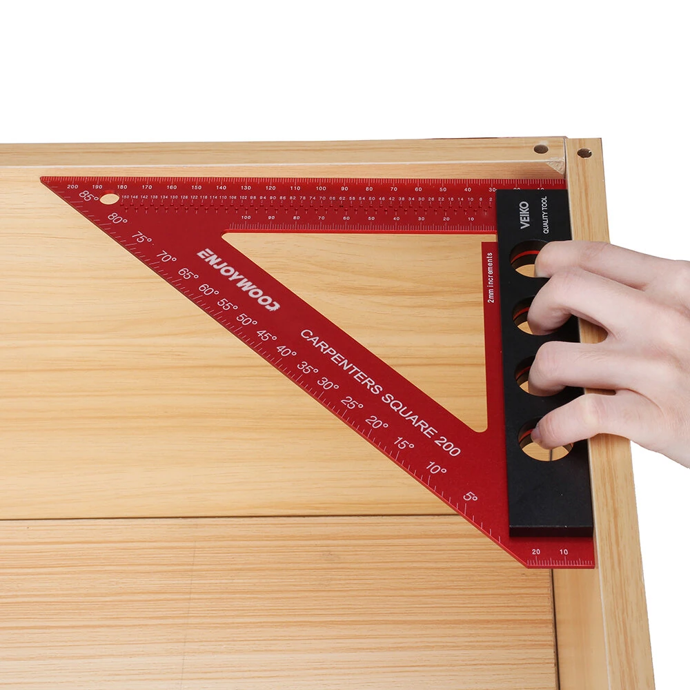 ENJOYWOOD 200mm Aluminum Alloy Carpenter Square - Woodworking Triangle Ruler - Image 4
