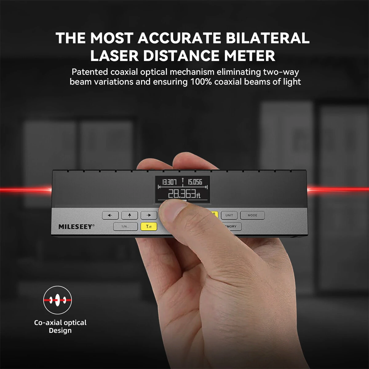 MILESEEY DP20 Laser Rangefinder | 120M Bilateral Tape Measure with Mark Beam - Image 2