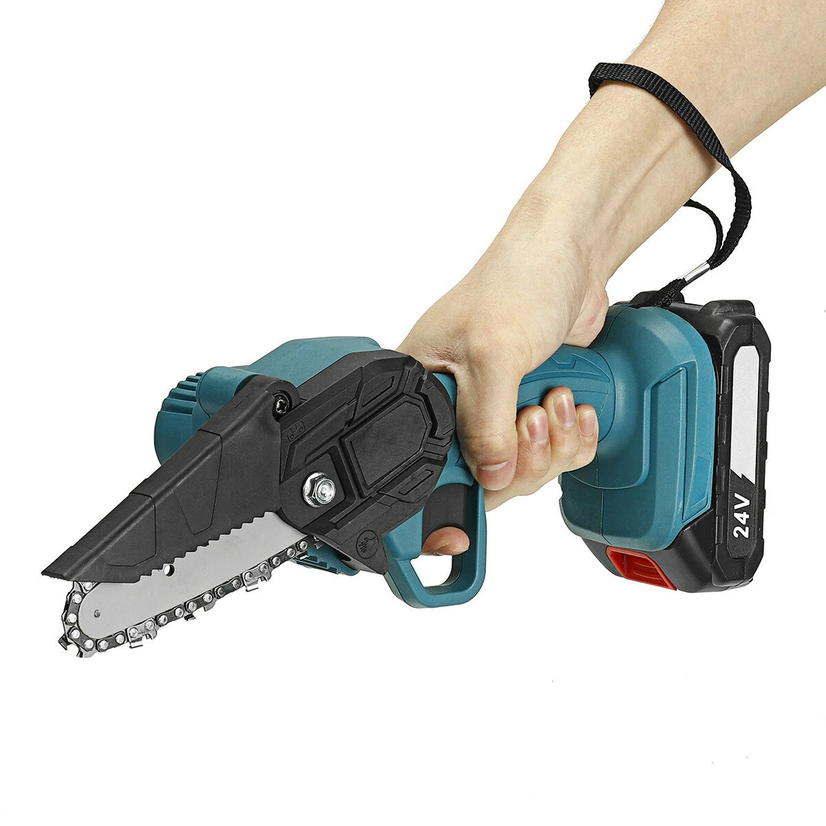 Drillpro 4 Inch Rechargeable Electric Chainsaw - Portable Cordless Wood Cutter - Image 3