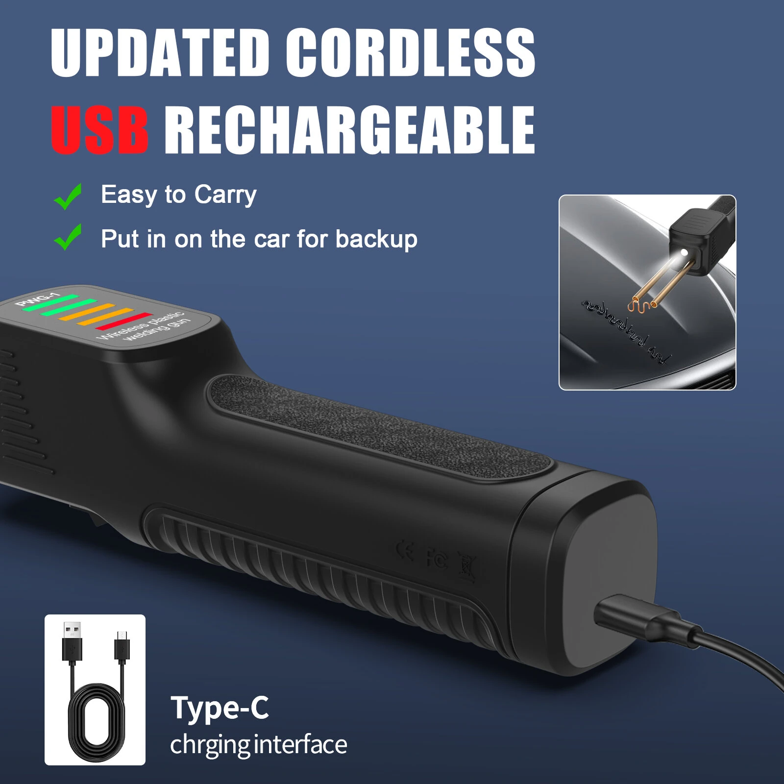 PWG-1 Cordless Plastic Welder | 300W 2600mAh Battery | Heats in 3-5s for Crack Repair - Image 4