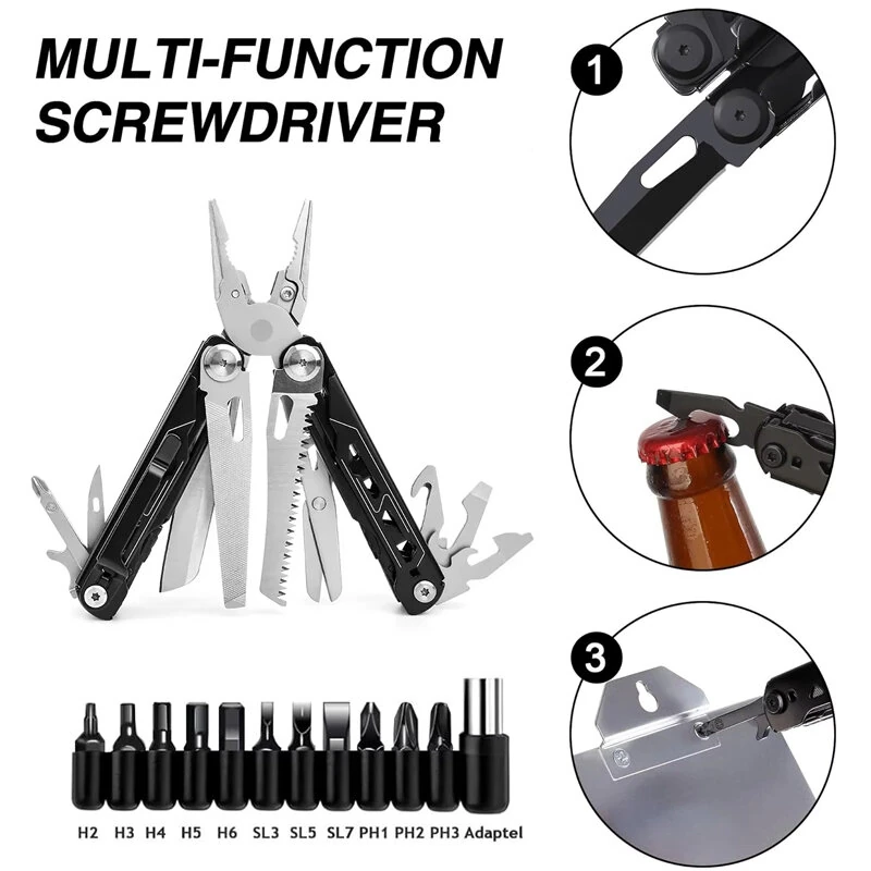 28 in 1 Multifunctional Outdoor Plier Tool - Stainless Steel Tactical Knife | Camping - Image 3