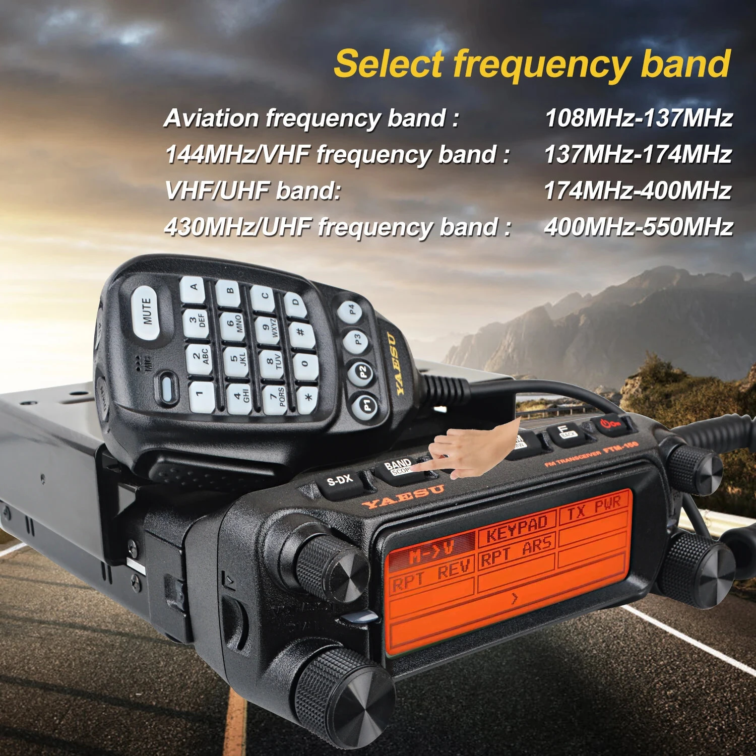 Yaesu FTM-150R ASP Mobile Dual Band Transceiver | 55W VHF 50W UHF | Air Band RX - Image 4