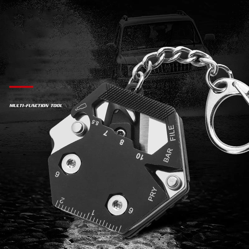 Hexagon Folding EDC Multi-Tool | Screwdriver, Bottle Opener & Keychain - Image 2