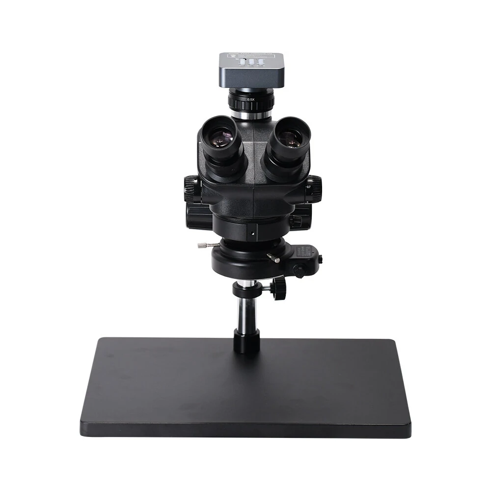 AmScope 48MP 3.5X-100X Trinocular Stereo Microscope | Zoom Lens & Large Stand - Image 2