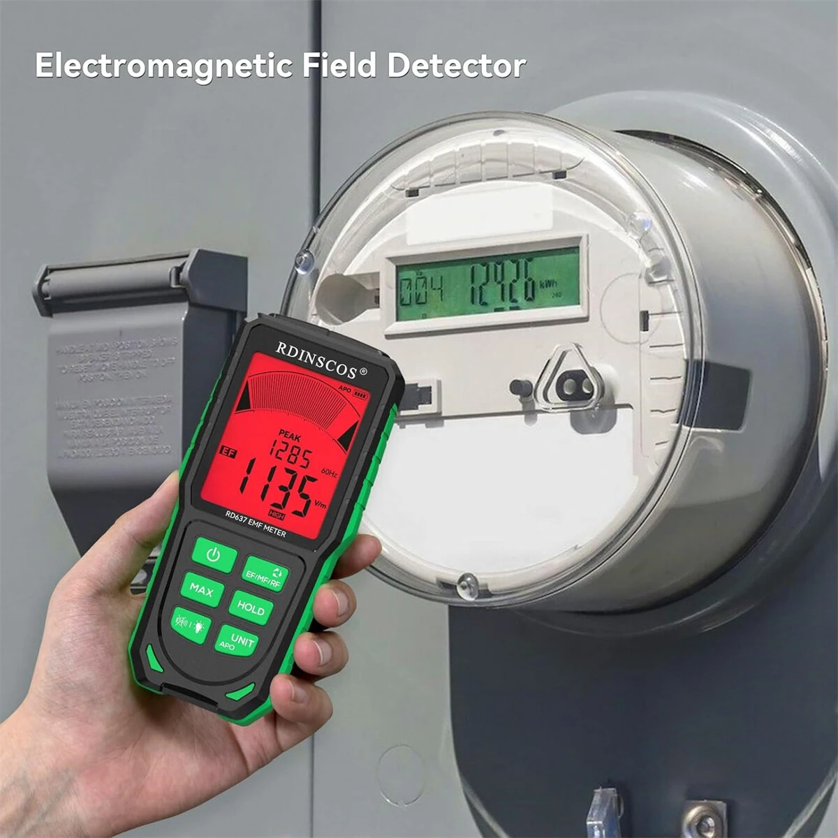 RD637 EMF Detector | 3-in-1 Portable Meter for 5G WiFi Smart Meters | Tri-Color LCD & Rechargeable - Image 5