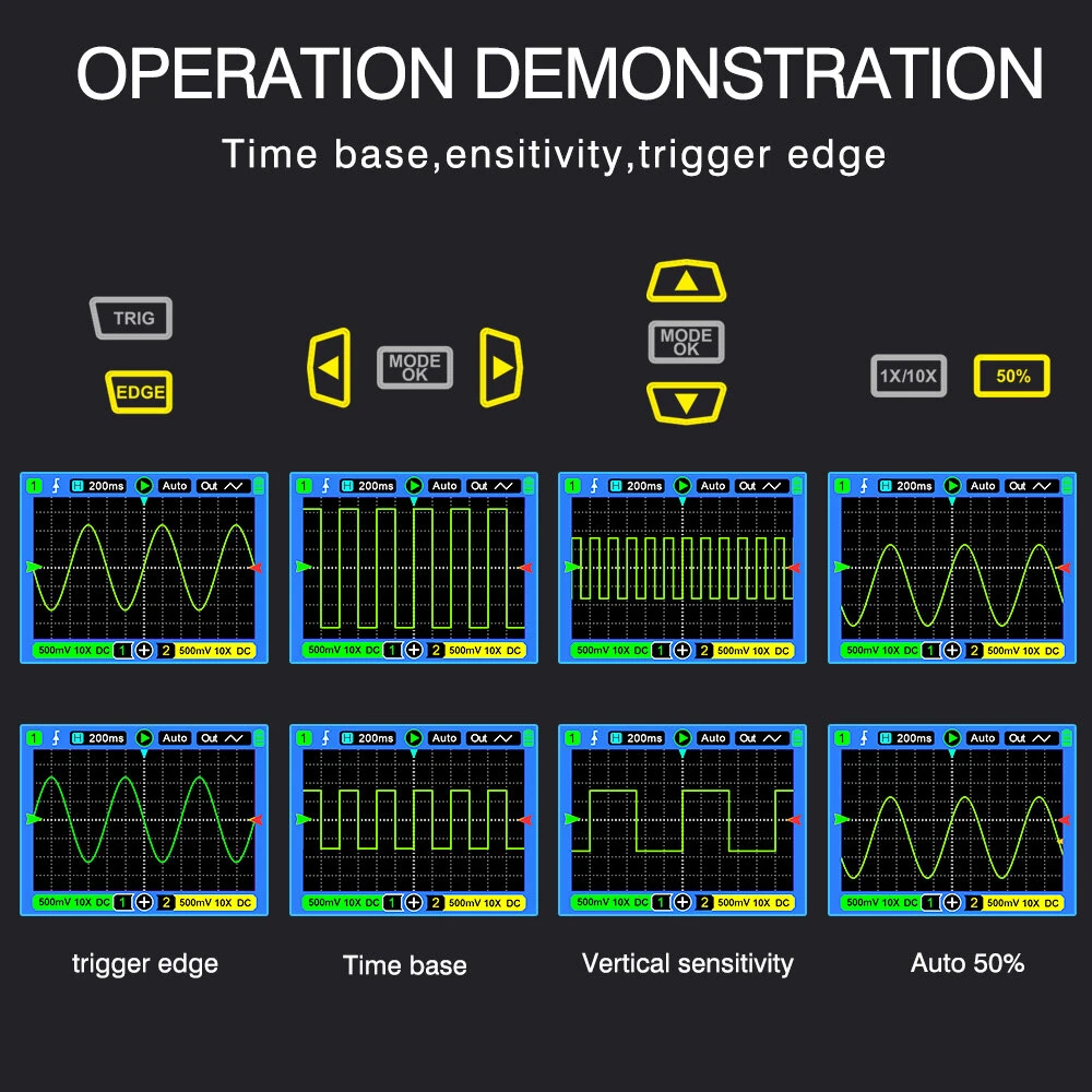 AV Tooltop ET120M Digital Oscilloscope - 120MHz 500MSa/s Dual Channel | Portable TFT LCD Display - Image 3