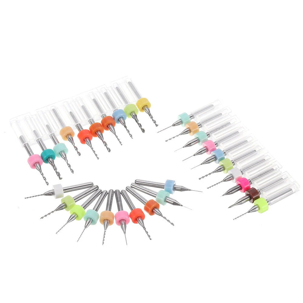 Drillpro DB-P1 PCB Drill Bits - 30pcs Tungsten Steel 0.1-2.0mm for CNC Circuit Boards - Image 3