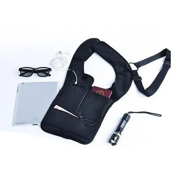 EDC Anti Theft Underarm Holster Bag - Black Nylon Multifunction Inspector Shoulder Bag - Image 3