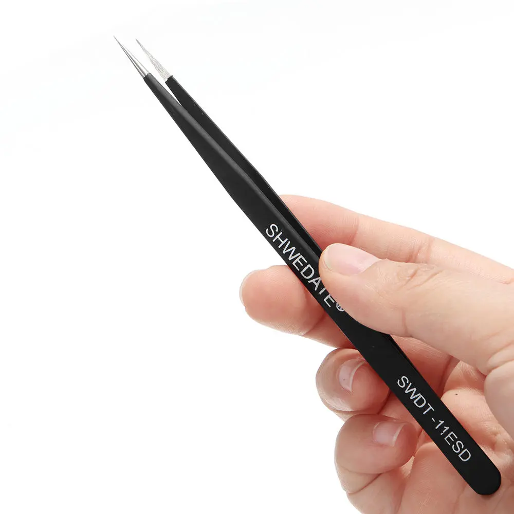 SWDT-11ESD Anti-Static Tweezer | Extra Fine Tips for PC & Phone Maintenance - Image 2