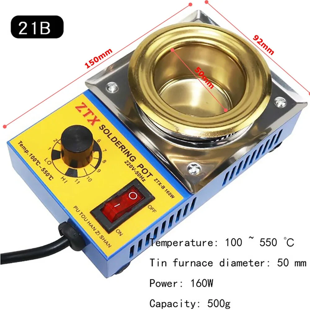 Adjustable Temperature Soldering Pot 160W | 100°C to 550°C | Fast Heating EU Plug - Image 3