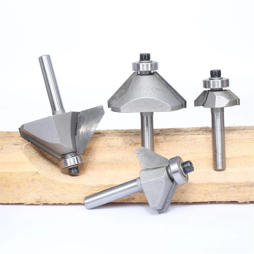 4PCS 45 Degree Chamfer Router Bit Set - 1/4 Shank Carbide Tipped - Woodworking Tool - Image 4
