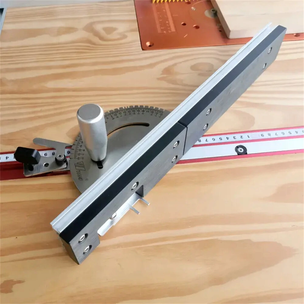 Wnew 450mm Miter Gauge Fence with Tenon Block & Repetitive Cut Flip Stop | For Table Saw Router Table - Image 3