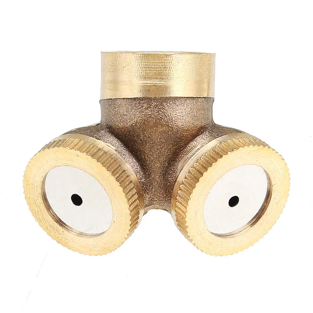 Brass Two-Headed Spray Nozzle | 14x1.5 Internal Thread | Agricultural & Garden Irrigation - Image 2