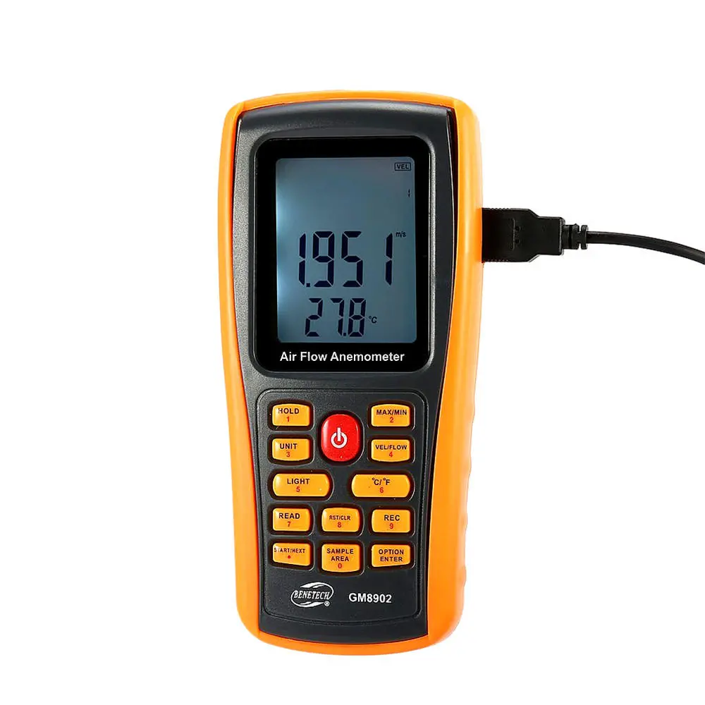 GM8902 Digital Anemometer | 0-45m/s Wind Speed, Temperature & Air Volume Tester - Image 3