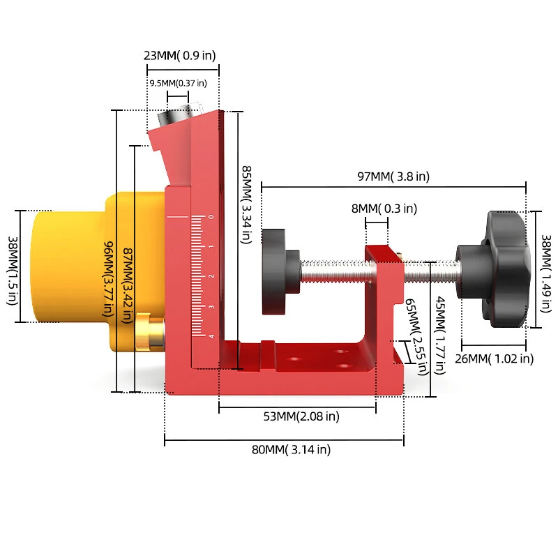 ENJOYWOOD Pocket Hole Jig Kit with Clamp & Hole Locator | 9.5mm Drill Bit & Dust Adapter - Image 4