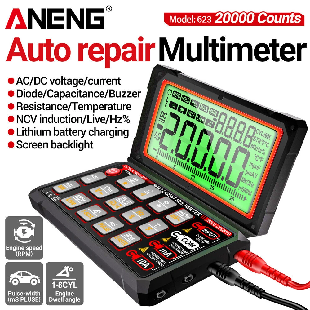 ANENG 623Pro Multimeter - 20000 Counts True RMS | NCV, Temp, Backlit LCD - Image 3