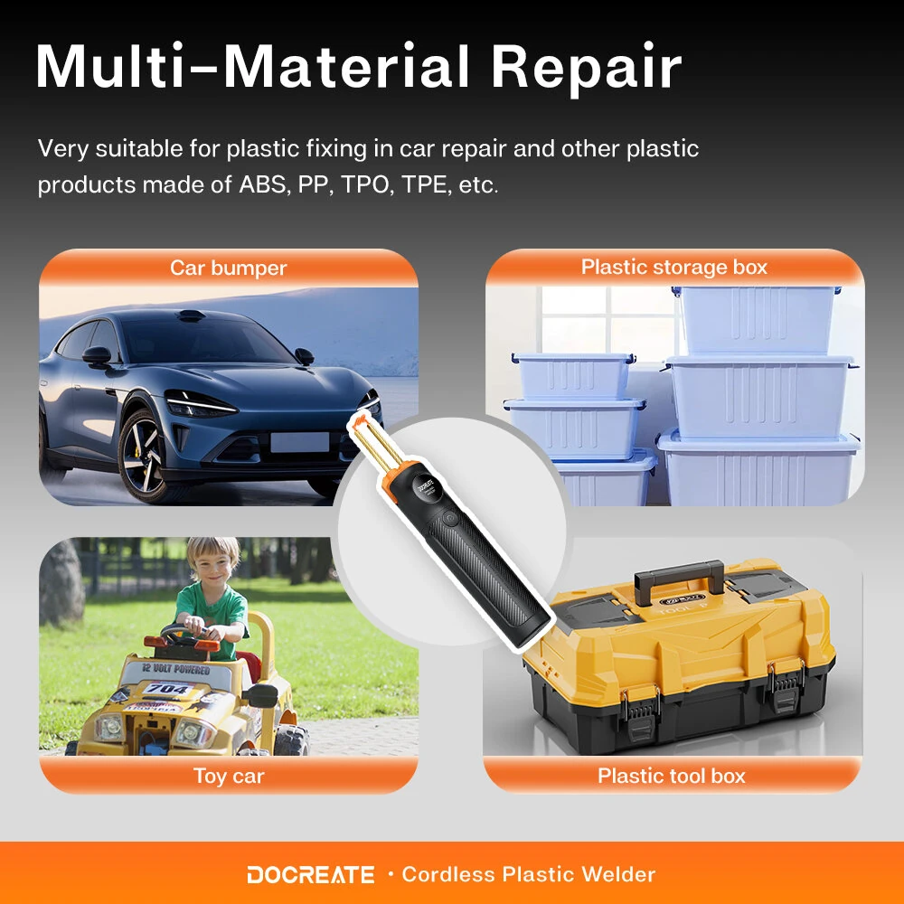 PW35 Cordless Plastic Welder | 4000mAh Battery | Fast Heating & LED Light | Multi-Material Repair - Image 4