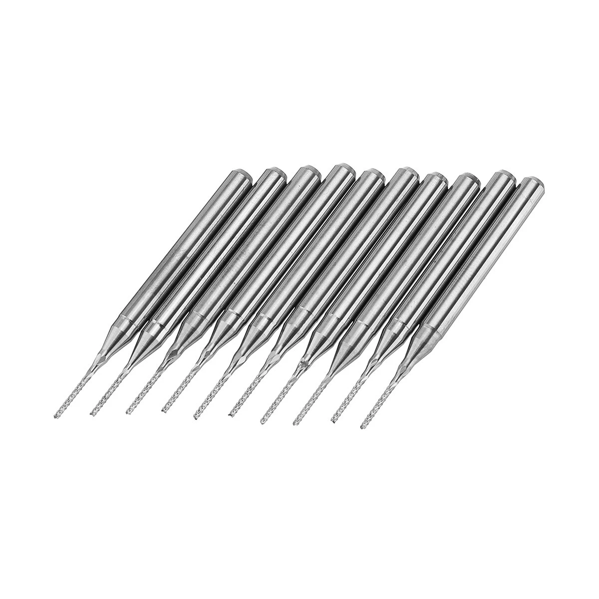 Drillpro DB-M4 10pc 0.8mm Tungsten Steel Milling Cutters 3.175mm Shank End Mill Bits - Image 5
