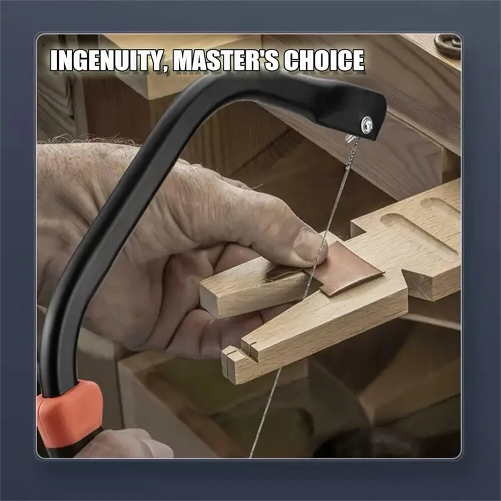 Coping Saw | 12-Inch Hand Saw with 10 Blades - 360° Cutting for Wood, Plastic, Metal - Image 4