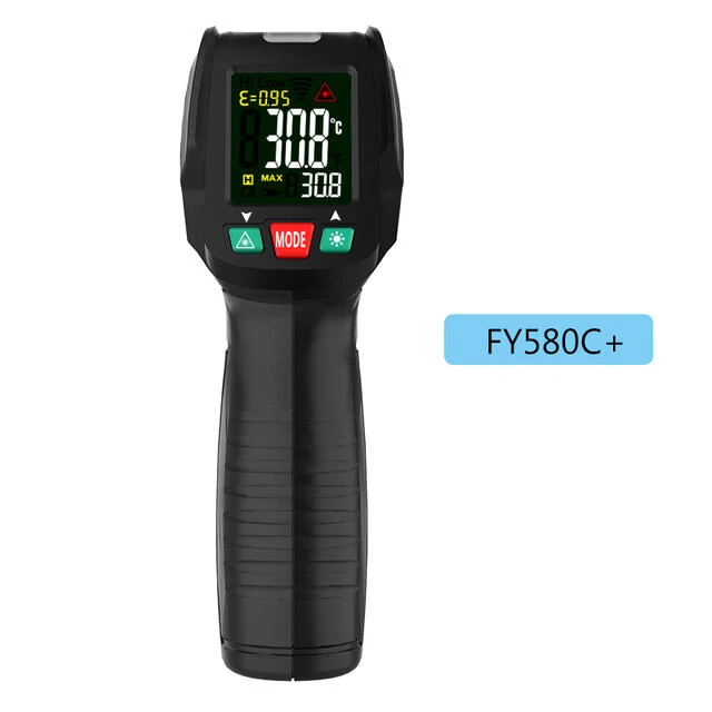 FUYI Non-Contact Infrared Thermometer | -50 to 580°C Laser Gun with K-Type Probe - Image 3