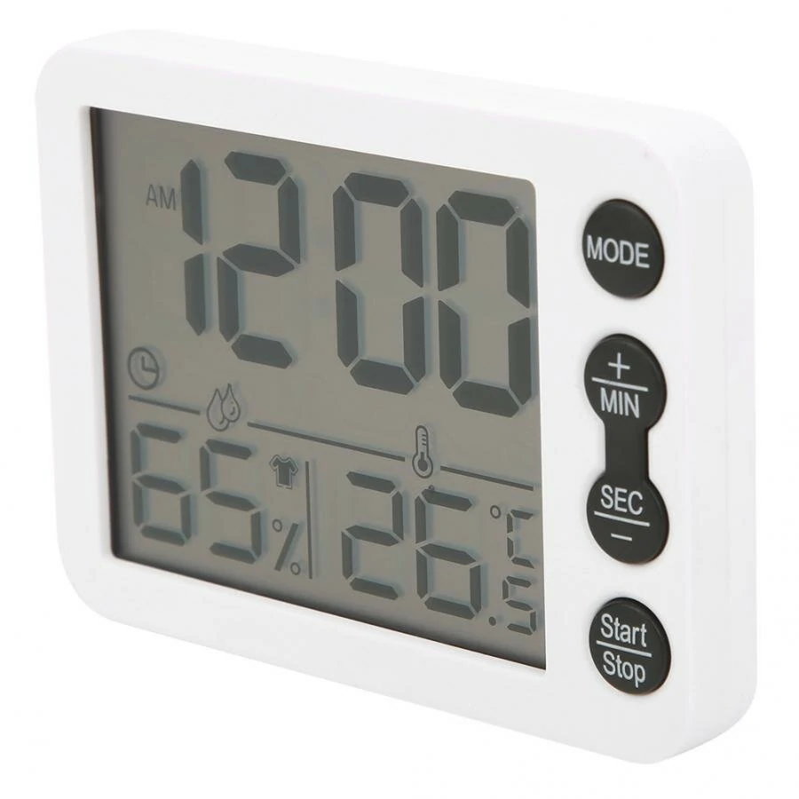 TS-9606 Thermometer Hygrometer - Indoor Temperature Humidity Meter with Alarm Clock - Image 3