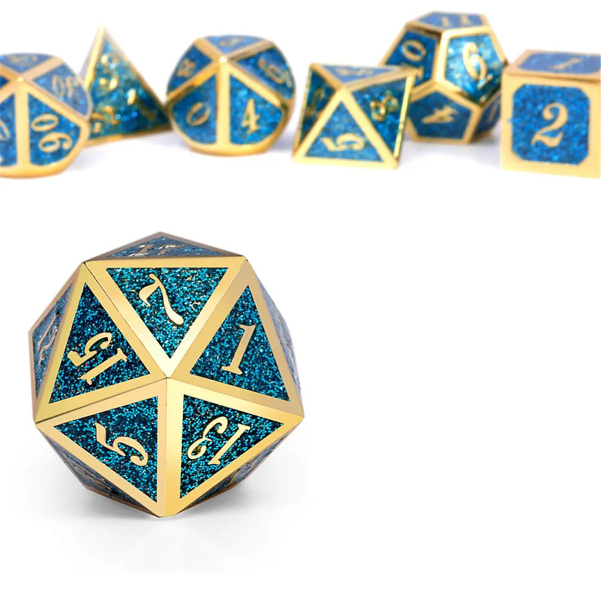 Zinc Alloy Polyhedral Dice Set - 7pcs Heavy Duty RPG Dice For Role Playing - Image 5