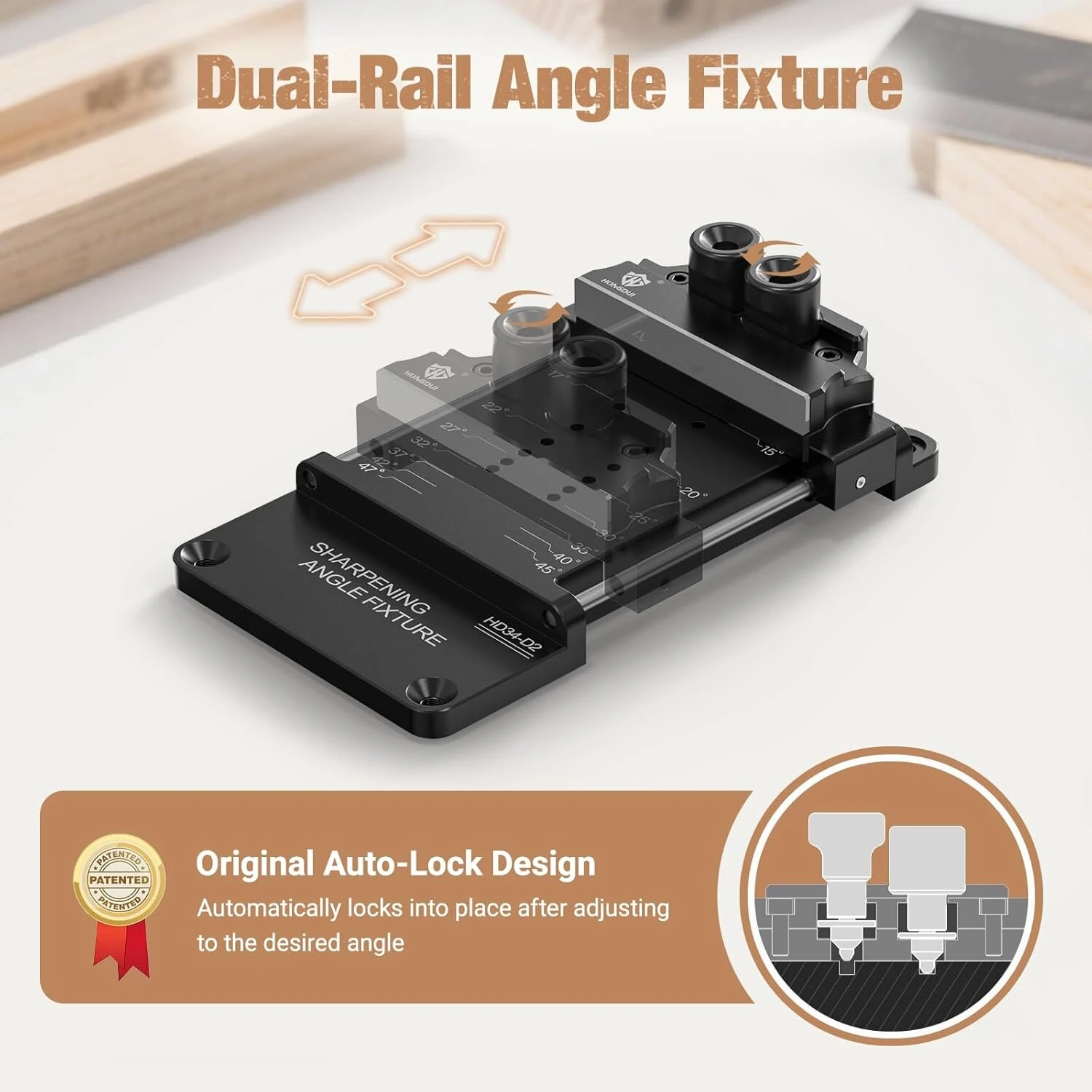 HONGDUI HD34 Pro Honing Guide - Chisel & Plane Sharpening System with Angle Fixture - Image 2