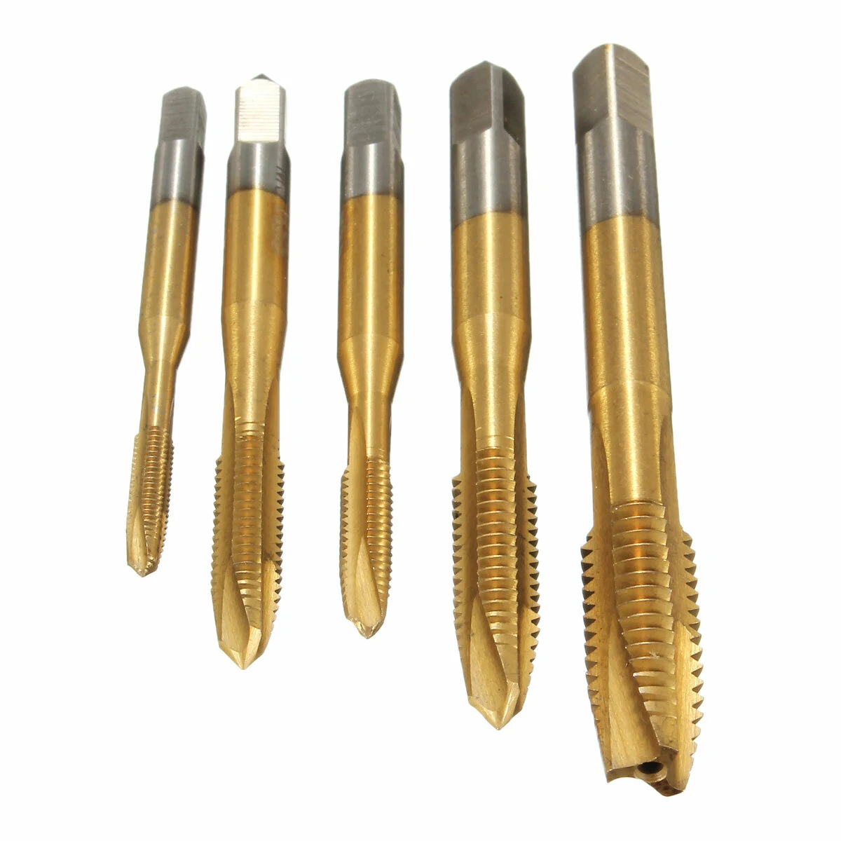 5pcs M3-M8 HSS Spiral Point Tap Set | Metric Titanium Machine Screw Taps - Image 3