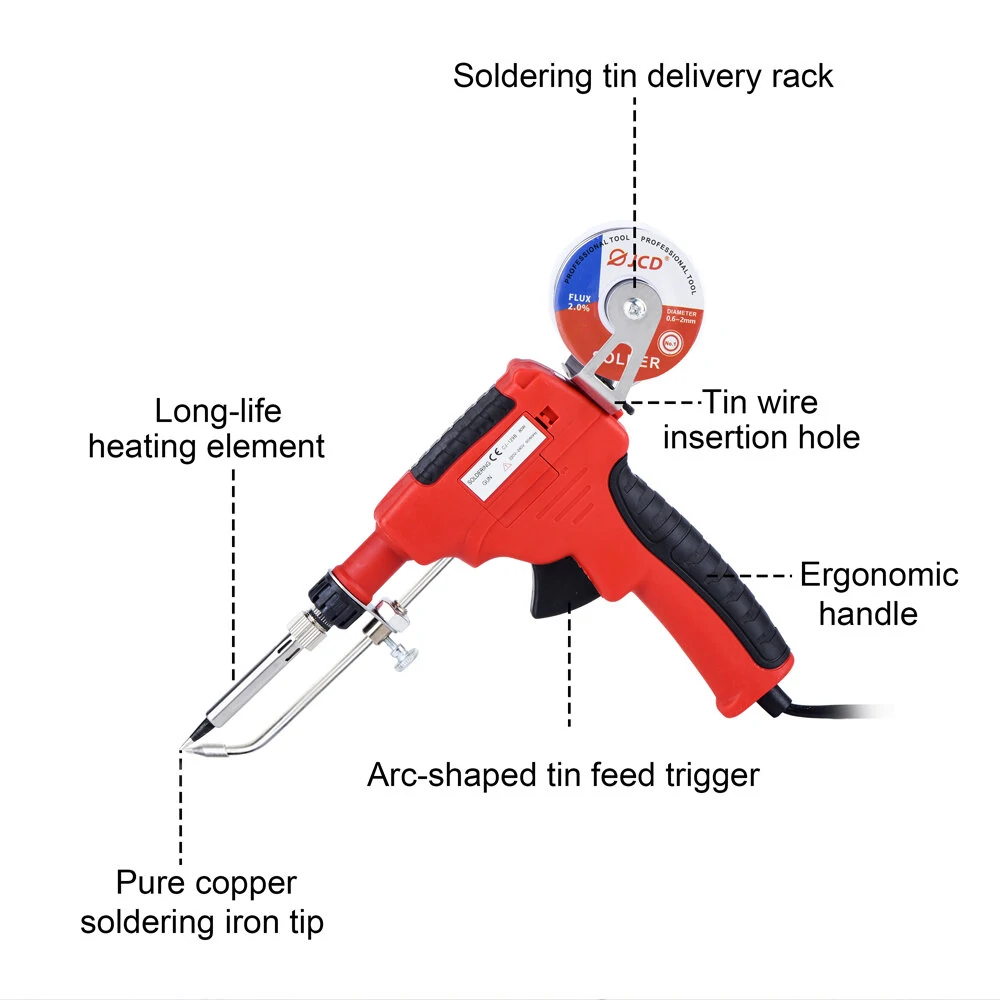 JCD 129B-5 80W Soldering Iron Kit | Solder Gun with Wire for Circuit Board & Jewelry DIY - Image 3