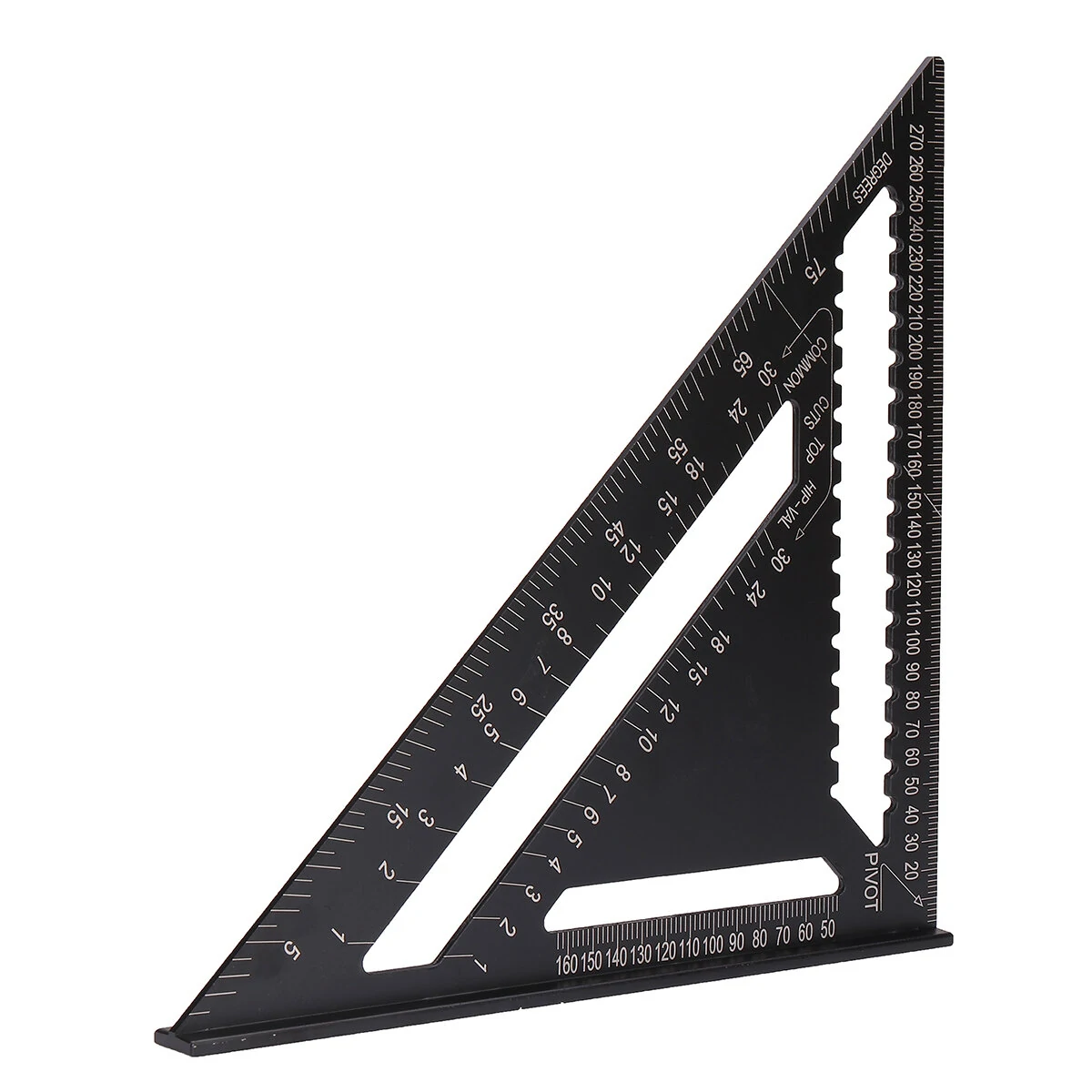 Aluminum Alloy Triangle Ruler - 12 Inch with Protractor & Sawtooth Guide - Image 2
