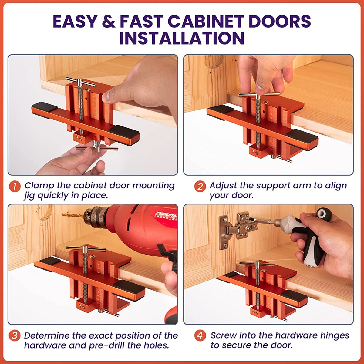 Cabinet Door Mounting Jig - Aluminum Alloy Heavy Duty Tool for Face Frame & Frameless - Image 5