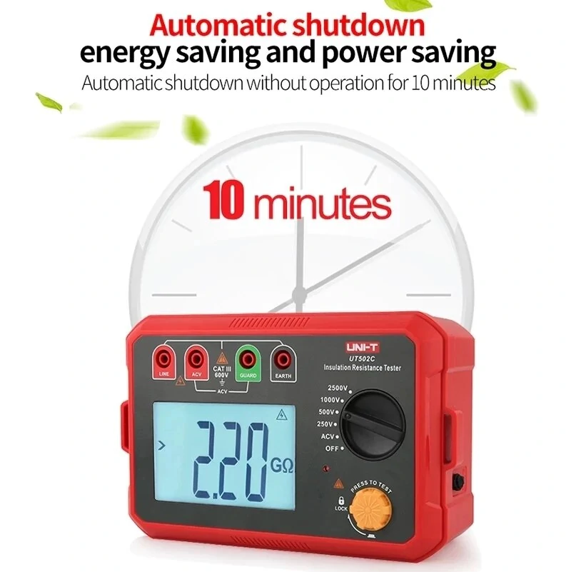 UNI-T UT502C 2500V Insulation Resistance Tester - Digital Megohmmeter | Auto Range - Image 4