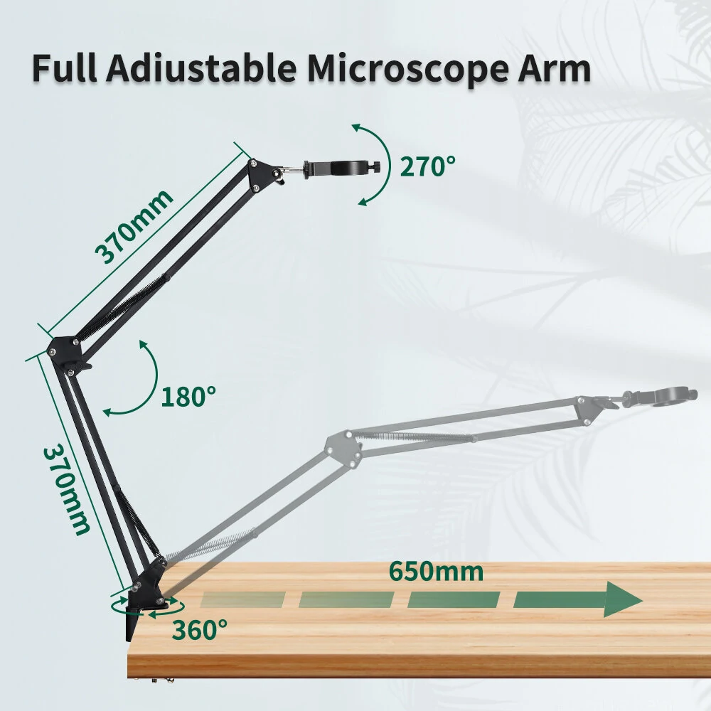 Industrial Microscope Camera Bracket - 360° Rotation & Monocular Design | High Quality Metal, 3.5 lbs Load | Compatible with 42mm & 50mm Lenses - Image 3
