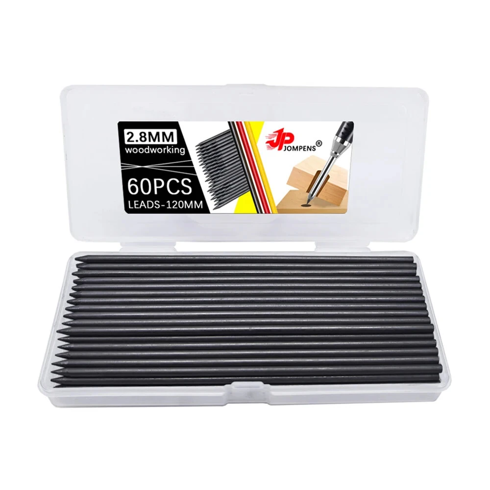 60 Pieces Carpenter Pencil Lead Refills - 2.8mm Break Resistant for Woodworking - Image 2
