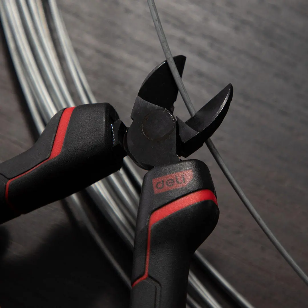 DeLi DL0204 Right-Hand Diagonal Nose Pliers | Anti-Slip Insulation Rubber Hand Tool - Image 4